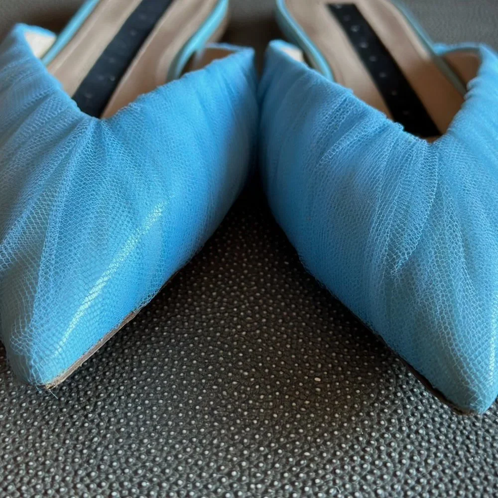 MIDNIGHT 00 Light Blue Mules Size 39 - Picture 3 of 8